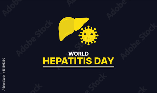 happy world hepatitis day background template use for card vector design, with minimalist and modern concept, cover, backdrop, heart, lung, international