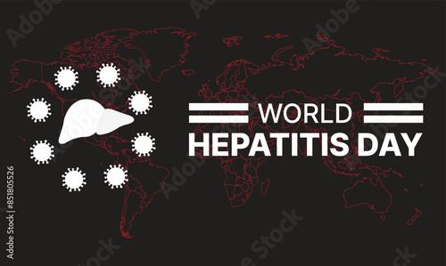 happy world hepatitis day background template use for card vector design, with minimalist and modern concept, cover, backdrop, heart, lung, international