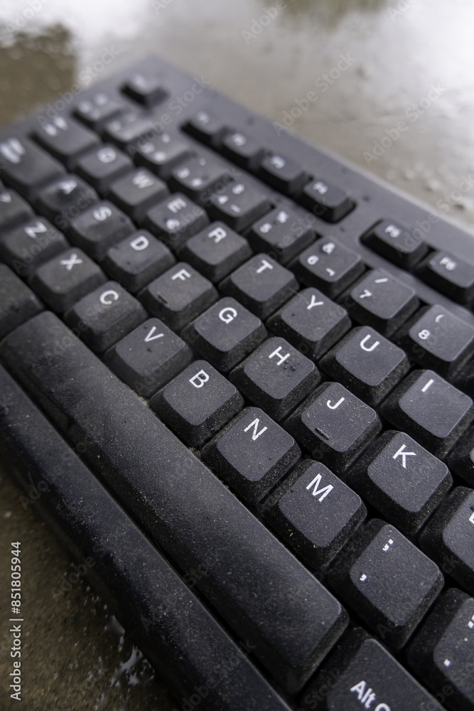 Old and dirty computer keyboard