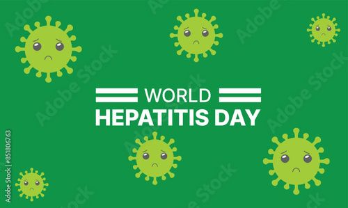 happy world hepatitis day background template use for card vector design, with minimalist and modern concept, cover, backdrop, heart, lung, international