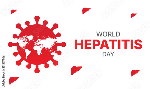 happy world hepatitis day background template use for card vector design, with minimalist and modern concept, cover, backdrop, heart, lung, international