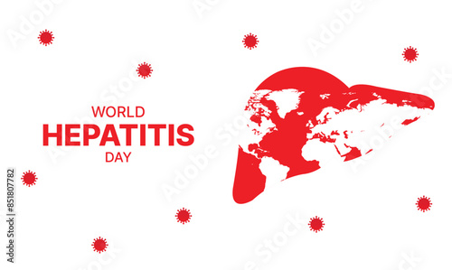happy world hepatitis day background template use for card vector design, with minimalist and modern concept, cover, backdrop, heart, lung, international