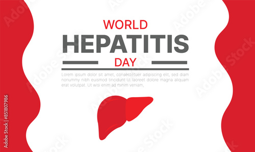 happy world hepatitis day background template use for card vector design, with minimalist and modern concept, cover, backdrop, heart, lung, international