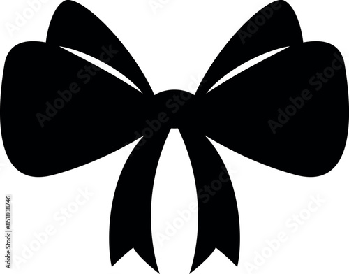 Flat isolated decorative bow. Vector Illustration.