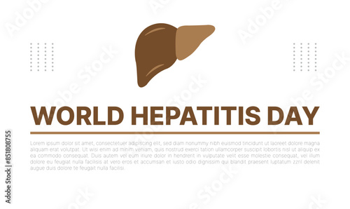 happy world hepatitis day background template use for card vector design, with minimalist and modern concept, cover, backdrop, heart, lung, international