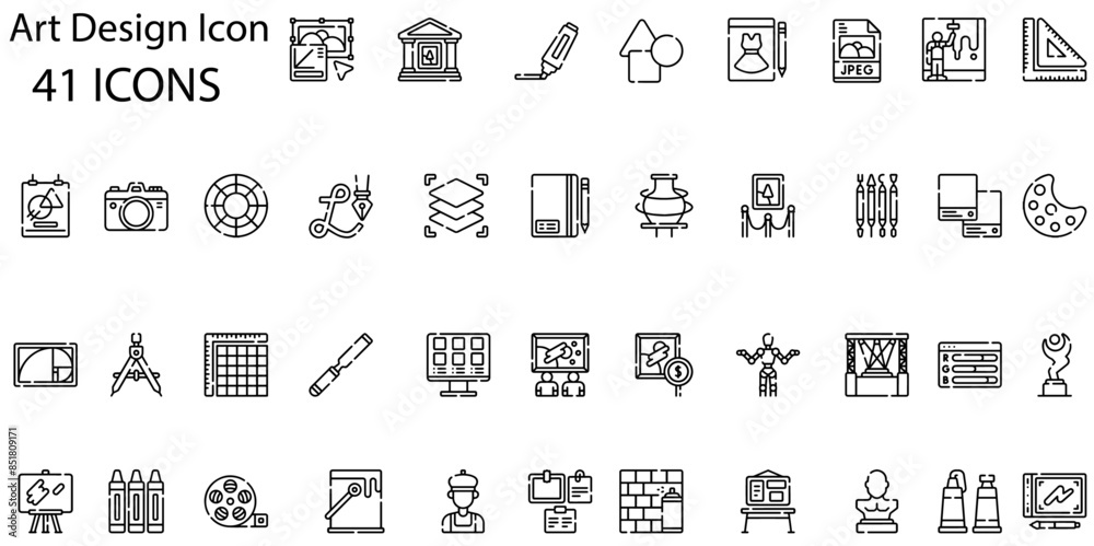 Set of art desing icons. Line art style icons bundle. vector illustration
Set of art desing icons. Line art style icons bundle. vector illustration