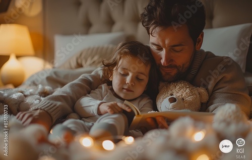 A father reading a bedtime ...