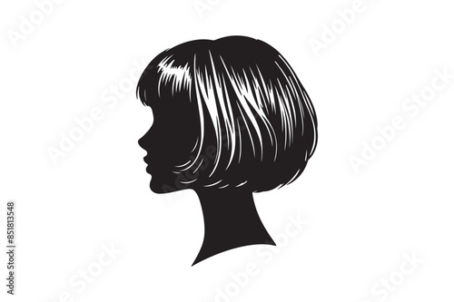 Adobe Illustrator Artwork vector illustration of  hairstyle silhouette