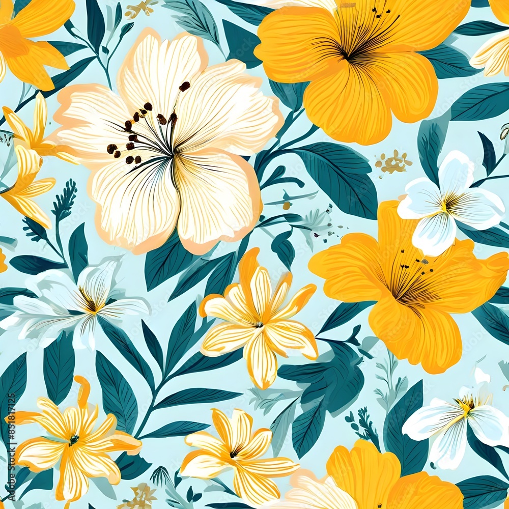 Fototapeta premium Seamless Floral Background Pattern