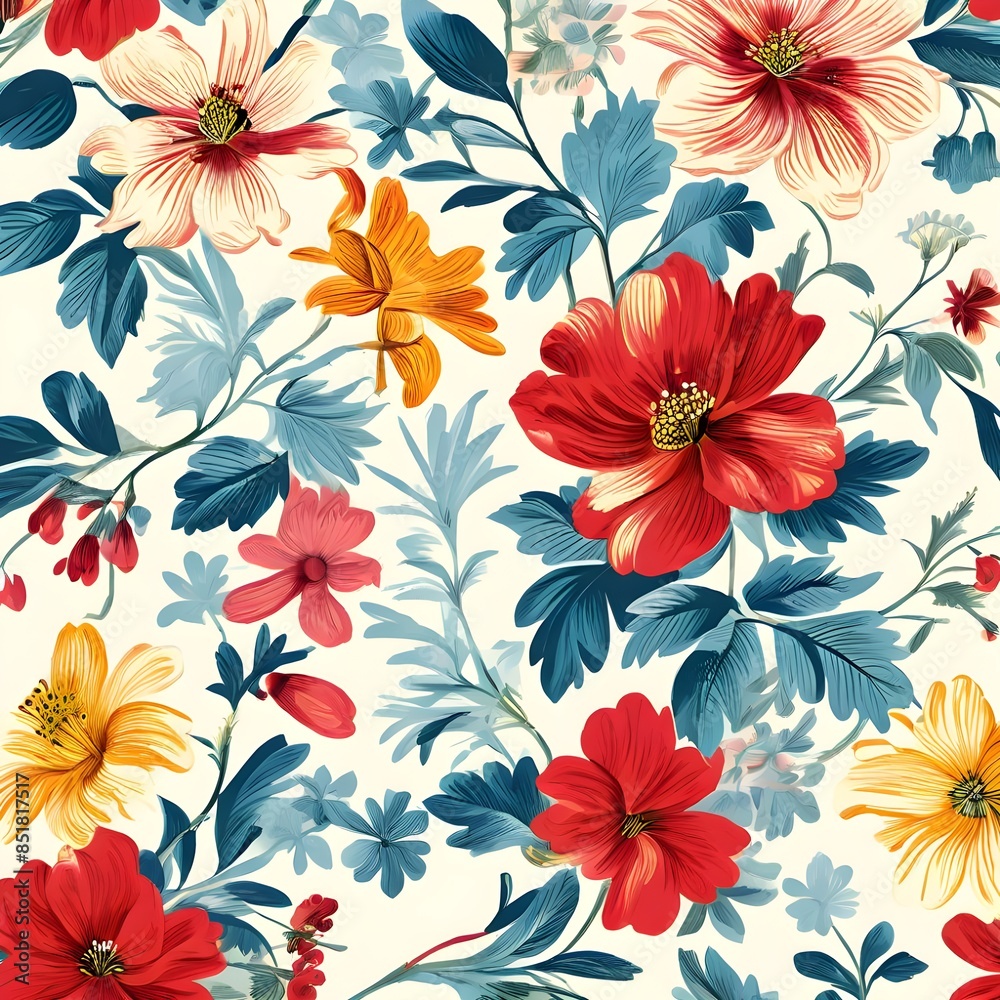 Obraz premium Seamless Floral Background Pattern