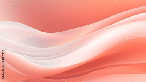 Abstract pastel coral background featuring flowing white waves, providing central copy space for text or designs