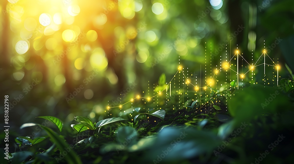 Obraz premium Eco-friendly energy graph graphic