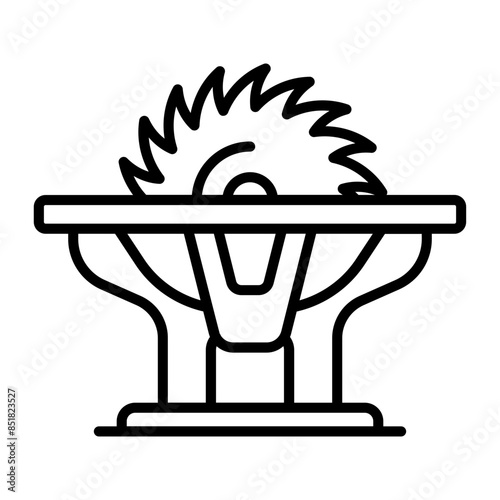 multifunction table saw vector icon design, timber and lumber Symbol, Forestry and Deforestation Sign, forest farming and woodlands stock illustration, Wood Cutting Carbide Disc Running concept