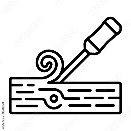 Tableau sur toile trimming bevel edge slab vector icon design, timber and lumber Symbol, Forestry