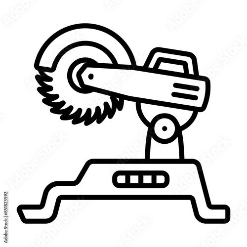 Furniture maker Circular Saw vector icon design, timber and lumber Symbol, Forestry and Deforestation Sign, forest farming and woodlands stock illustration, wood cutting machine in a workshop concept