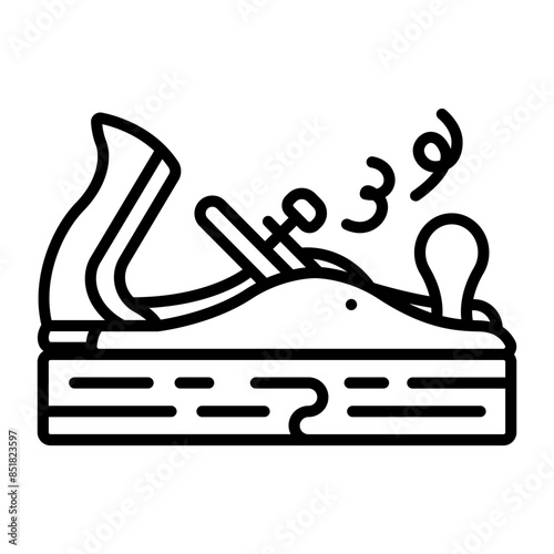 furniture maker Planer Sliding Blade vector icon design, timber lumber Symbol, Forestry Deforestation Sign, forest farming and woodlands illustration, Manual Trimming Tool for Wooden Plank concept