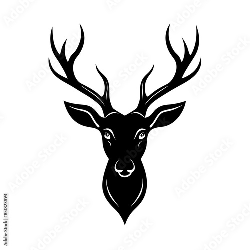 Deer Vector silhouette  and line art illustration