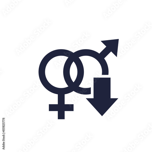 Decreased libido icon, low sex drive symbol