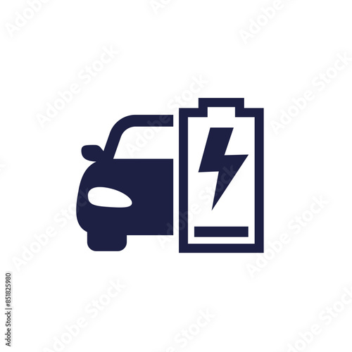 car low battery icon on white