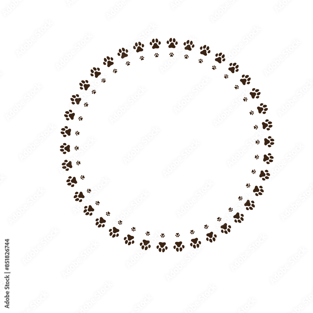 paw circle frame , Animal paw print round border frame paw circle frame , Animal paw print round border frame