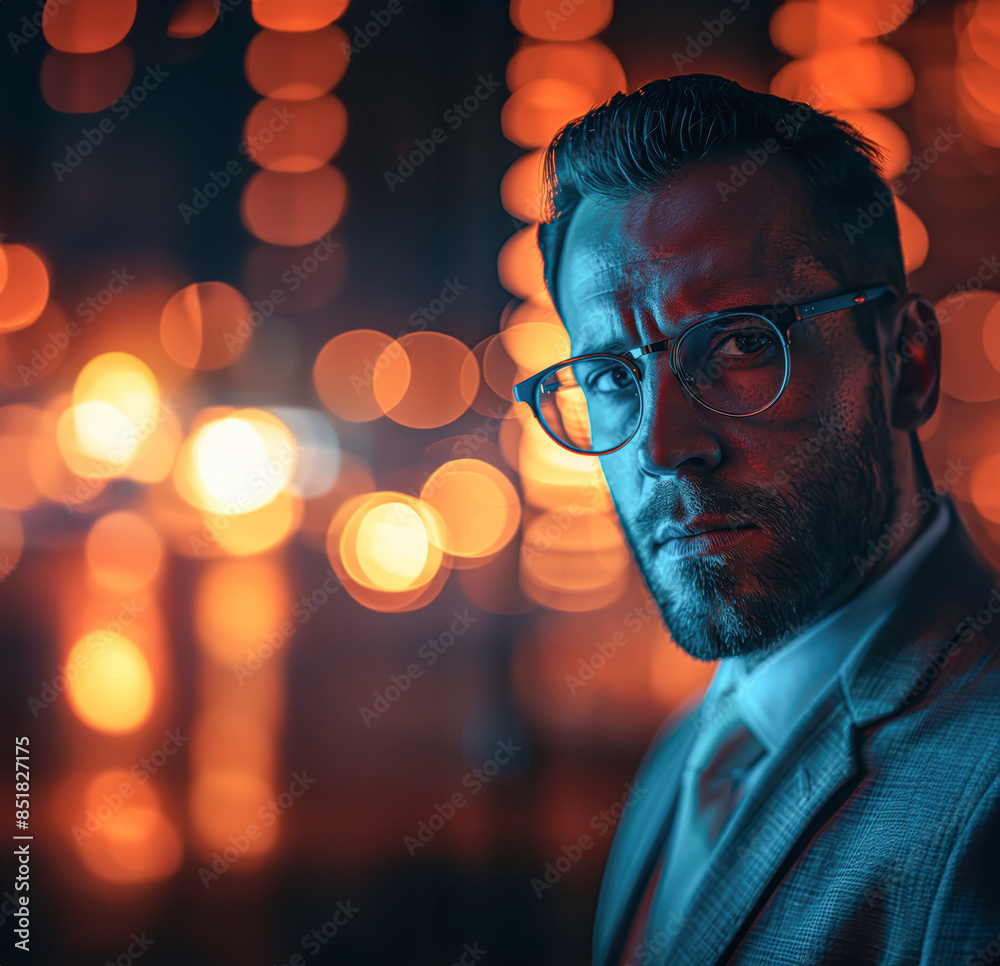 Portrait of a Businessman in Dramatic Lighting on Dark Professional Background Portrait of a Businessman in Dramatic Lighting on Dark Professional Background