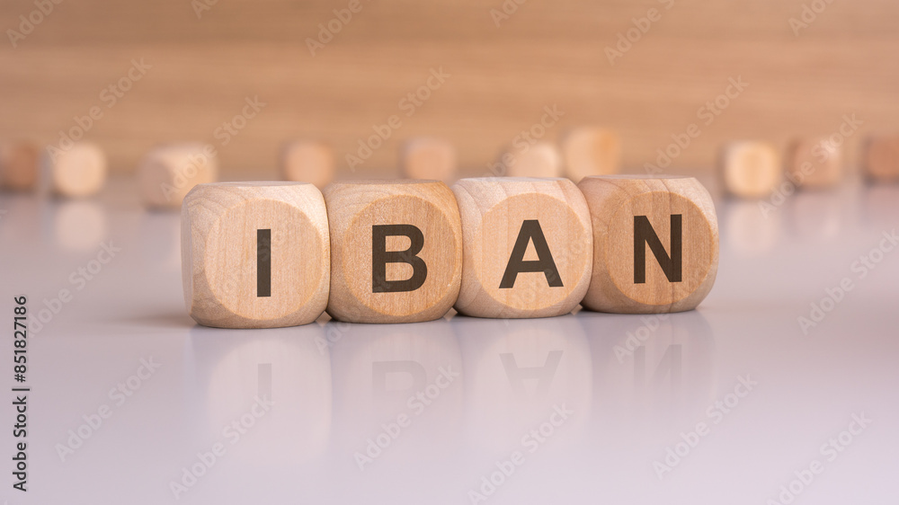 wooden blocks with text iban, brawn background wooden blocks with text iban, brawn background
