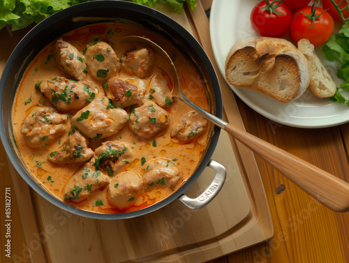 Tender chicken bathed in a ...