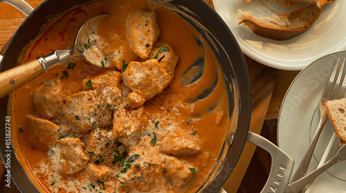 Tender chicken bathed in a ...