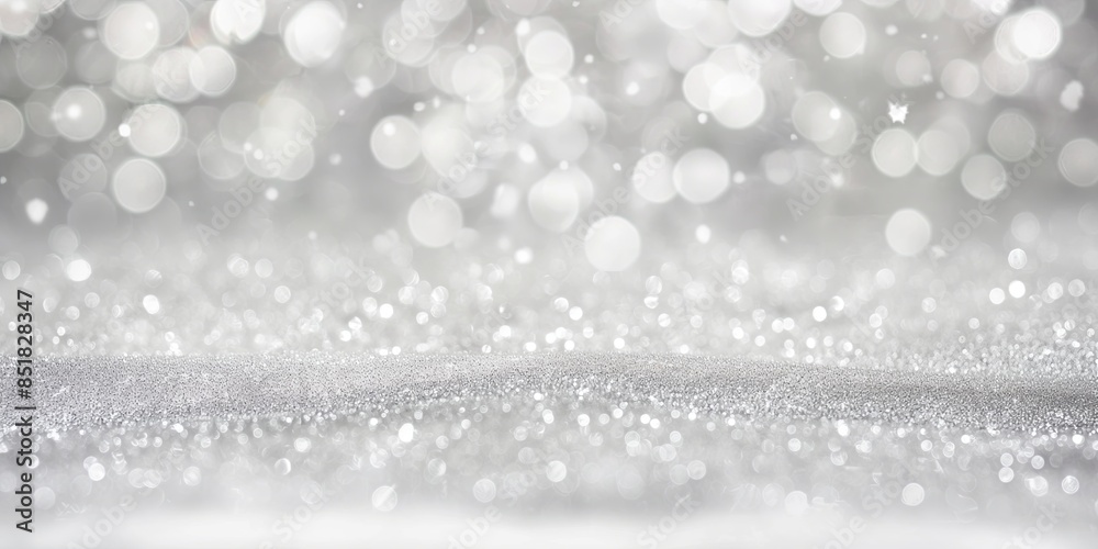 Silver bokeh background, elegant and festive design with copy space. Suitable Holidays: Christmas, New Year's Eve, Weddings Silver bokeh background, elegant and festive design with copy space. Suitable Holidays: Christmas, New Year's Eve, Weddings