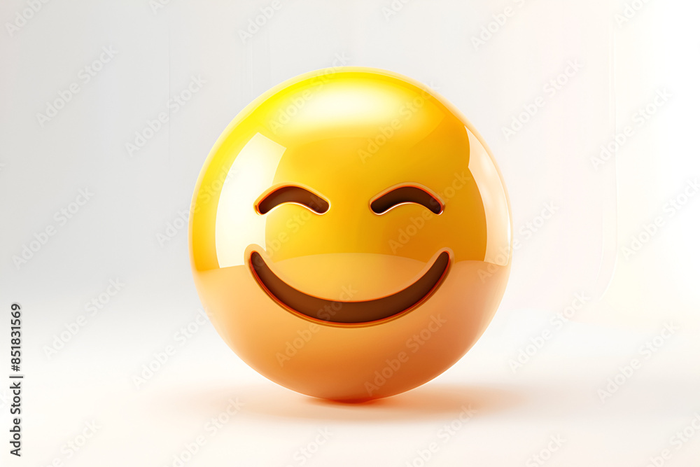 Glossy Yellow Smiling Emoji Icon Glossy Yellow Smiling Emoji Icon