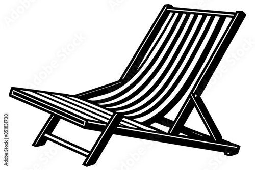 beach chair silhouette vector illustration