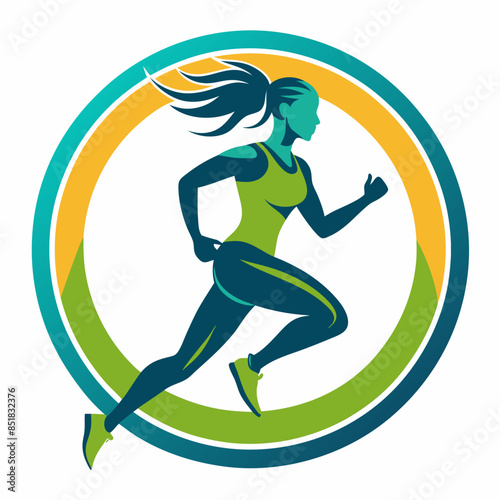 Wallpaper Mural a-vector-logo-lady-running-silhouette-vector-in-a Torontodigital.ca