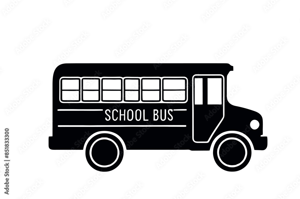 school bus silhouette vector illustration school bus silhouette vector illustration