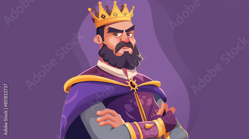 Cartoon Man Dressed as a king with crown photo