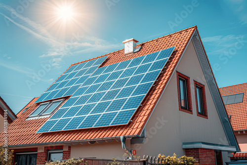 Wallpaper Mural A house with a solar panel on the roof Torontodigital.ca