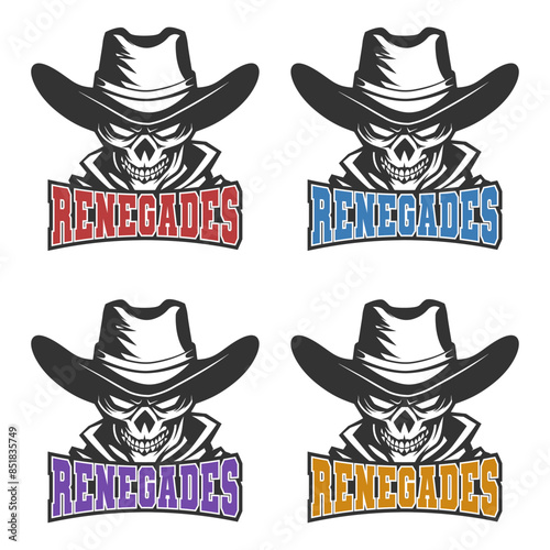 Renegades Illustration Clip Art Design Shape. Mascot Silhouette Icon Vector.