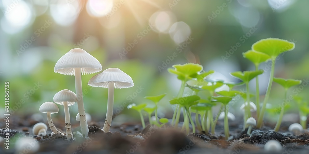 Mushrooms in urban area found to be radioactive, posing danger. Concept Mushrooms, Radiation, Urban Area, Health Concerns, Environmental Impact Mushrooms in urban area found to be radioactive, posing danger. Concept Mushrooms, Radiation, Urban Area, Health Concerns, Environmental Impact