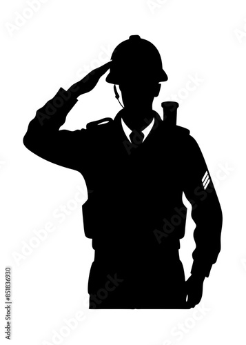 Vector illustration of army soldier saluting