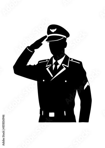 Vector illustration of army soldier saluting