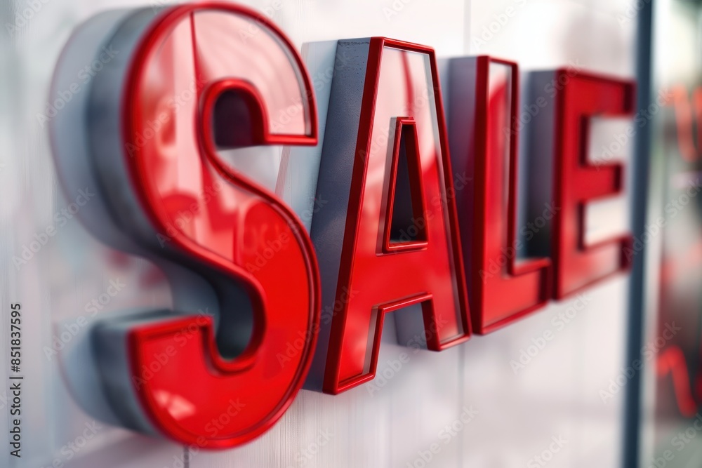 Close up of a vibrant red sale sign in a store window. Perfect for promotions, discounts, and retail advertising imagery. Close up of a vibrant red sale sign in a store window. Perfect for promotions, discounts, and retail advertising imagery.