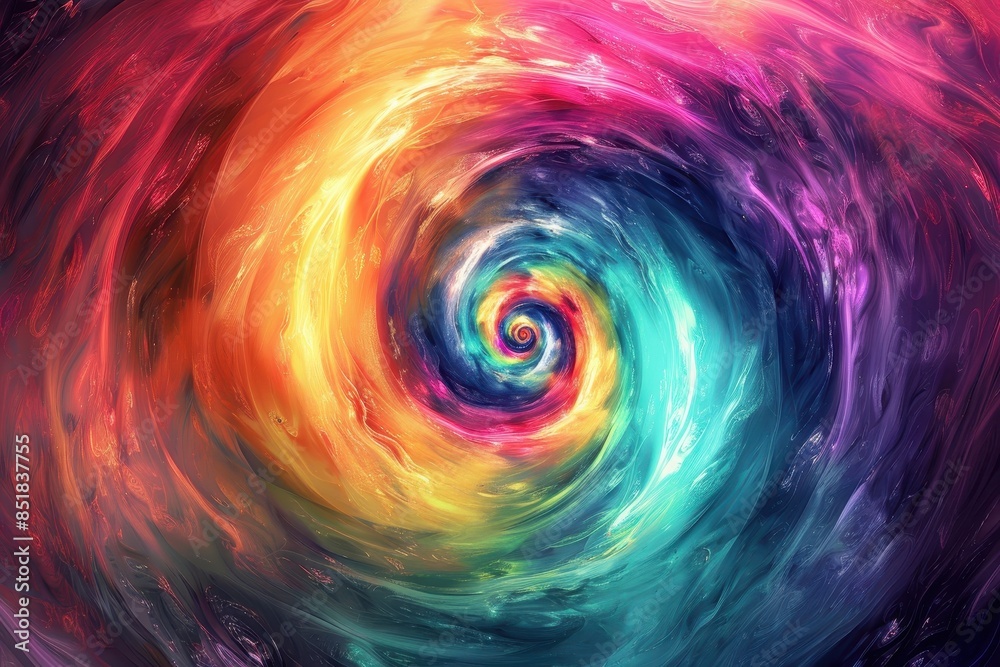 Colorful abstract spiral background with vibrant hues and swirling motion, perfect for creative projects and design inspiration.