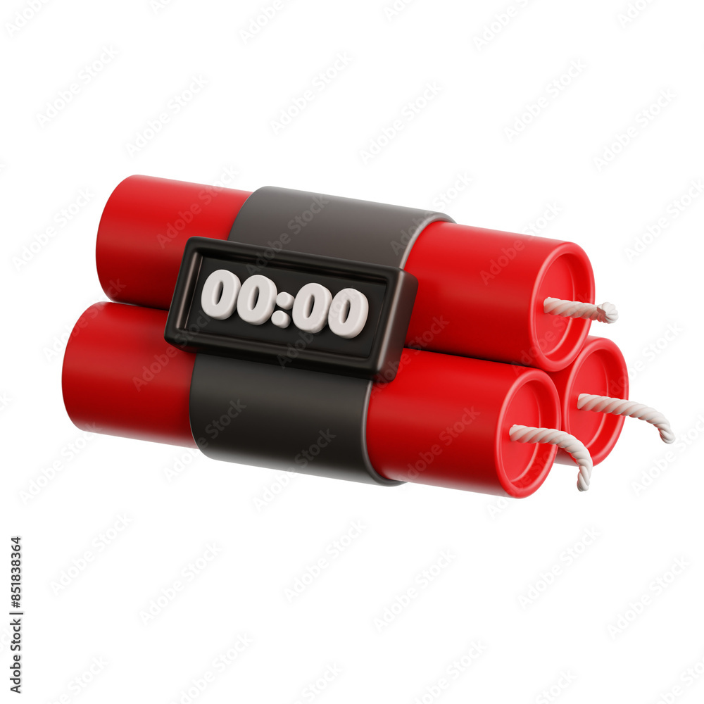 Фотография dynamite stick with timer countdown explosive bomb for construction destroyer 3d
