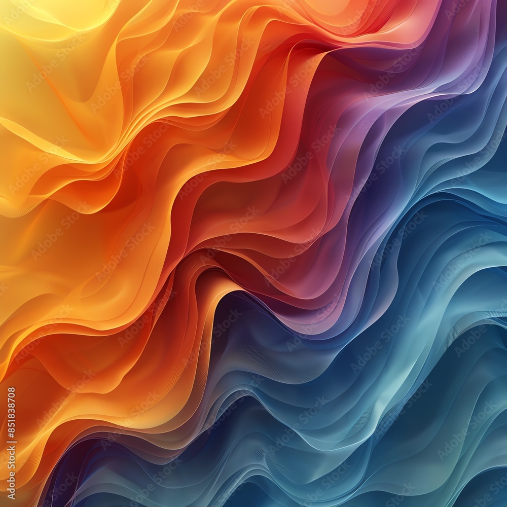 Vibrant abstract waves of color, featuring a beautiful gradient of warm and cool hues Ideal for backgrounds and modern design projects Vibrant abstract waves of color, featuring a beautiful gradient of warm and cool hues Ideal for backgrounds and modern design projects