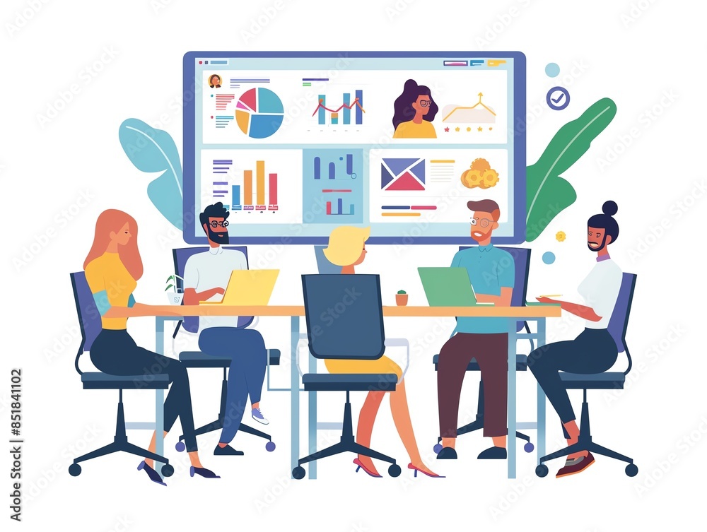 A group of professionals attending a virtual meeting A group of professionals attending a virtual meeting