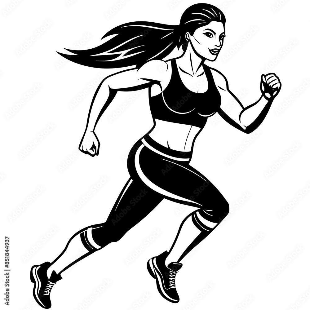 fitness-woman-in-black-and-white-run fitness-woman-in-black-and-white-run