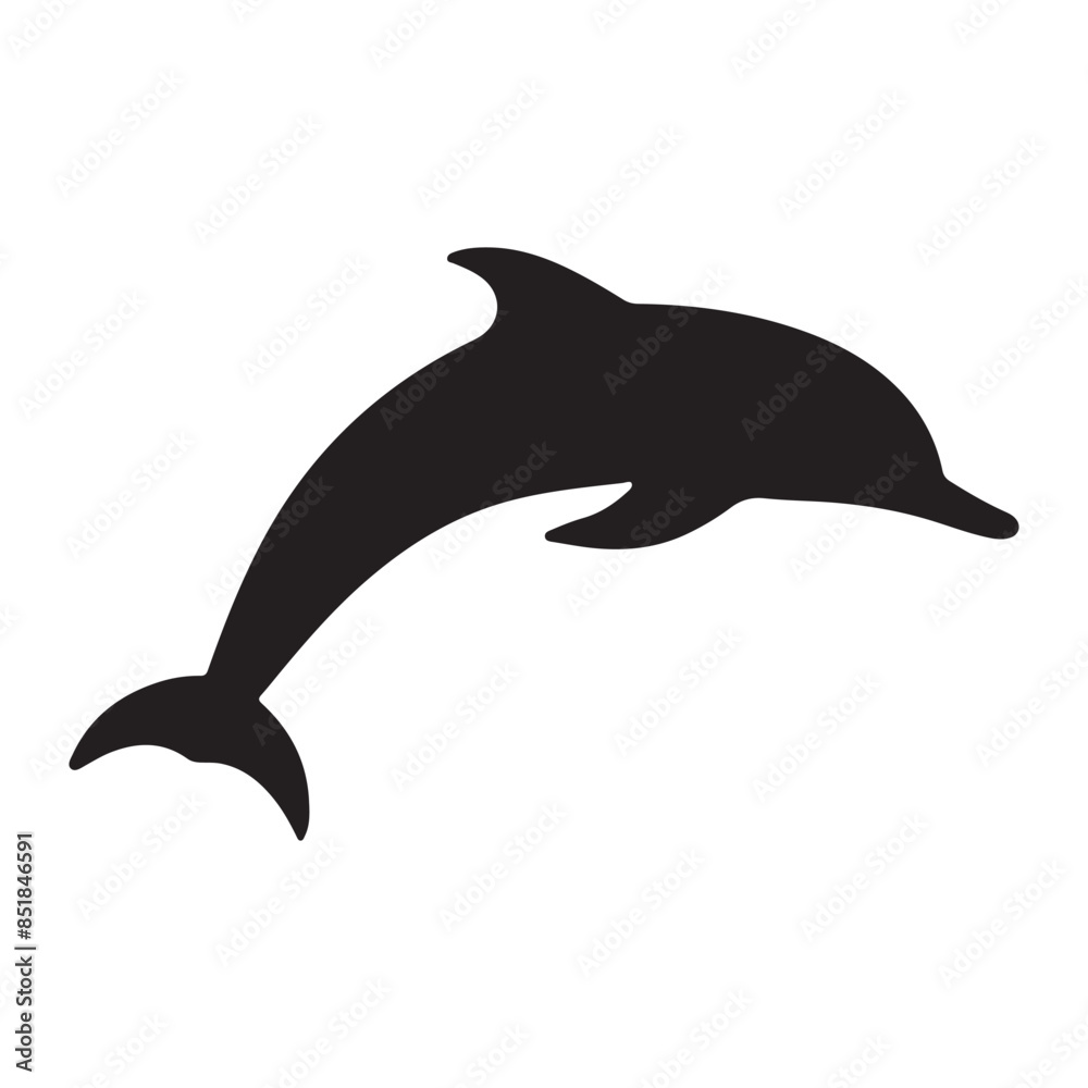 Fototapeta premium Dolphin vector Silhouette icon illustration