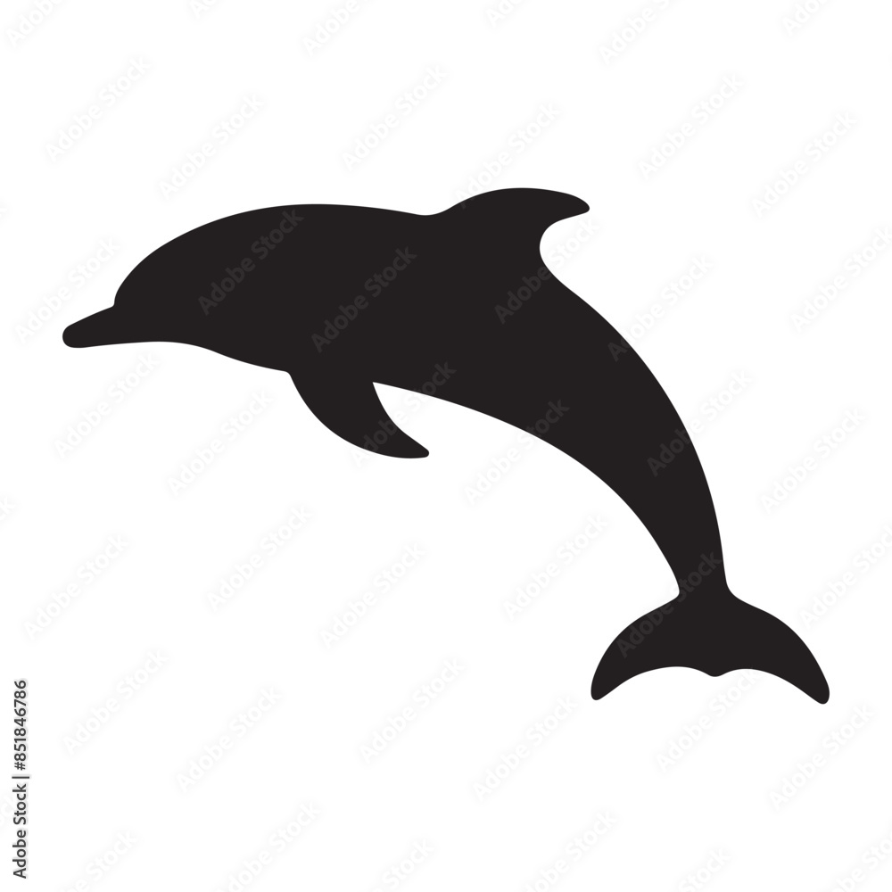 Fototapeta premium Dolphin vector Silhouette icon illustration