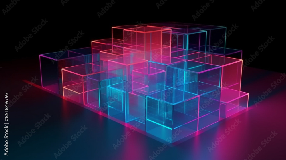 3D abstract geometric shapes with thin film effect with holographic spectral gradient texture: minimalist and colorful artistic elements. 3D abstract geometric shapes with thin film effect with holographic spectral gradient texture: minimalist and colorful artistic elements.