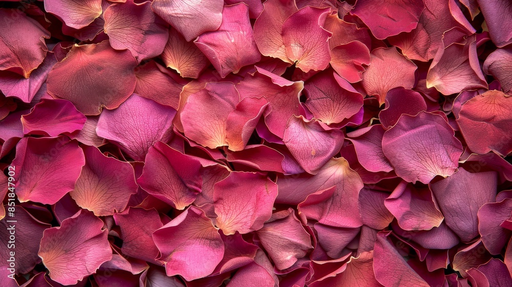 Dried rose petals confetti. Generative AI. Dried rose petals confetti. Generative AI.