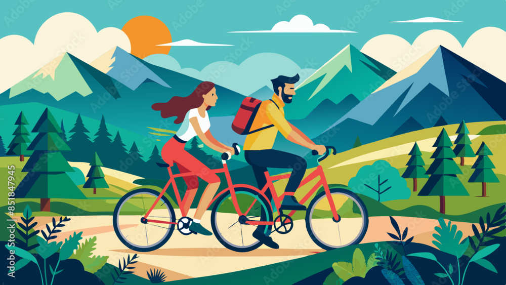 happy-couple--nature-and-cycling-in-the-mountains